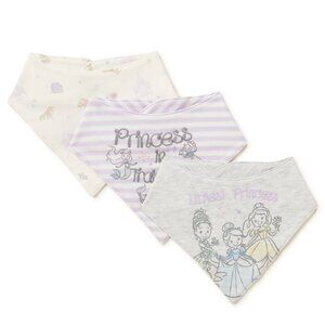 New! Disney Princess 3pc Baby Bib Handkerchief Bibs